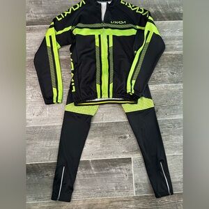 Lixada Black and Neon Green Cycling Set